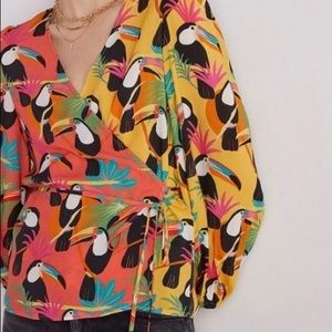 NWT Anthropologie Farm Rio Toucan top. Size XS